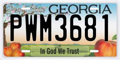 GA license plate PWM3681