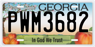 GA license plate PWM3682