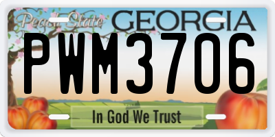 GA license plate PWM3706