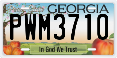 GA license plate PWM3710