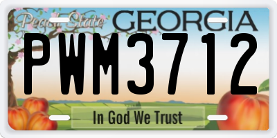 GA license plate PWM3712