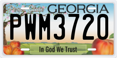 GA license plate PWM3720