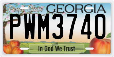 GA license plate PWM3740