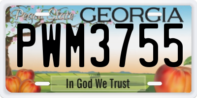 GA license plate PWM3755