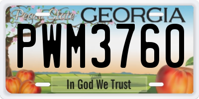 GA license plate PWM3760