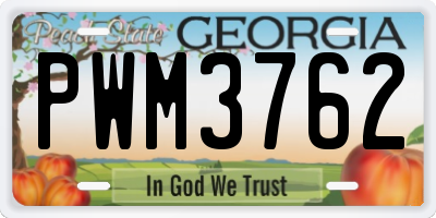GA license plate PWM3762