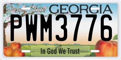 GA license plate PWM3776