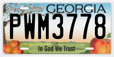 GA license plate PWM3778
