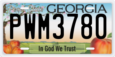 GA license plate PWM3780