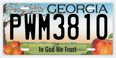 GA license plate PWM3810