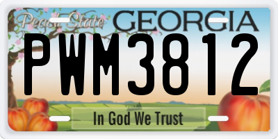 GA license plate PWM3812