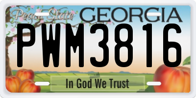 GA license plate PWM3816
