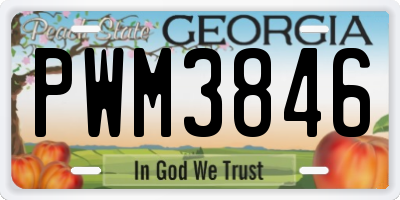 GA license plate PWM3846