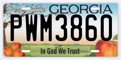 GA license plate PWM3860
