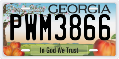 GA license plate PWM3866