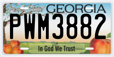 GA license plate PWM3882