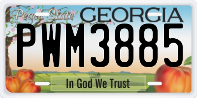 GA license plate PWM3885
