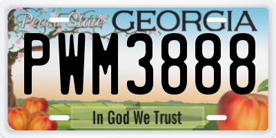 GA license plate PWM3888