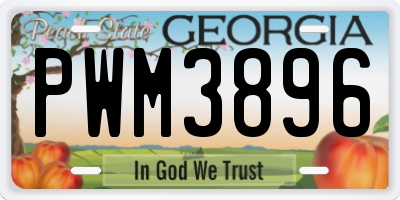 GA license plate PWM3896