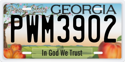 GA license plate PWM3902