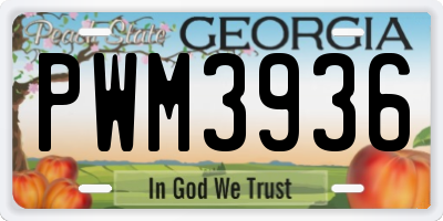 GA license plate PWM3936