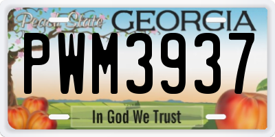 GA license plate PWM3937