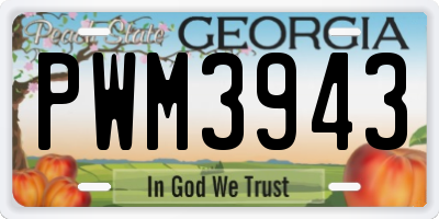 GA license plate PWM3943