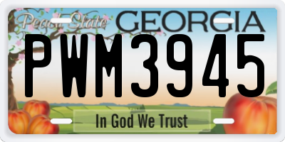 GA license plate PWM3945