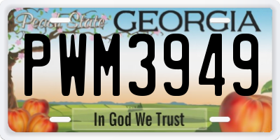 GA license plate PWM3949