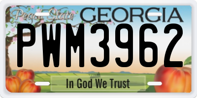 GA license plate PWM3962