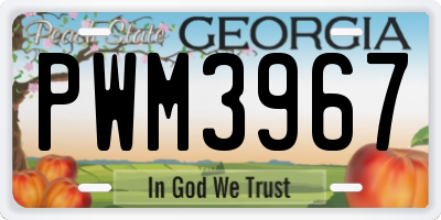 GA license plate PWM3967