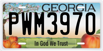 GA license plate PWM3970