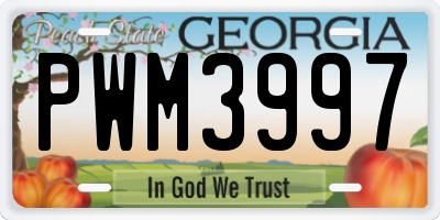 GA license plate PWM3997