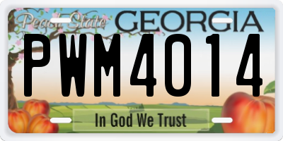 GA license plate PWM4014