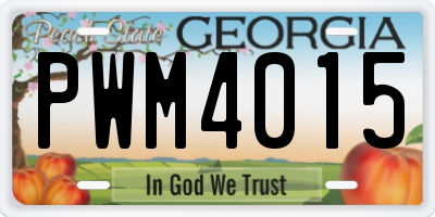 GA license plate PWM4015