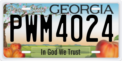GA license plate PWM4024