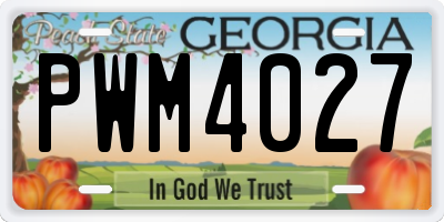 GA license plate PWM4027