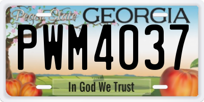 GA license plate PWM4037