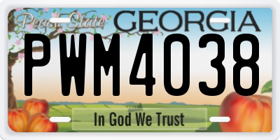 GA license plate PWM4038