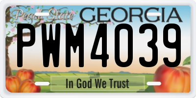 GA license plate PWM4039