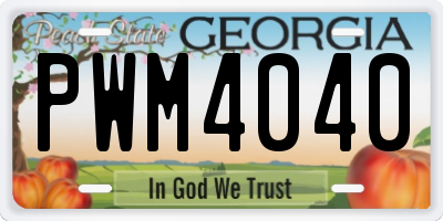 GA license plate PWM4040
