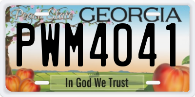 GA license plate PWM4041