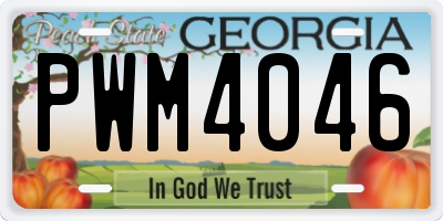 GA license plate PWM4046