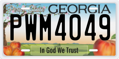 GA license plate PWM4049