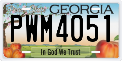 GA license plate PWM4051