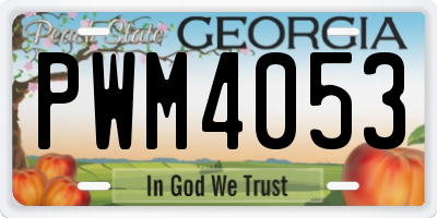 GA license plate PWM4053