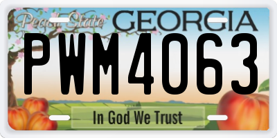 GA license plate PWM4063