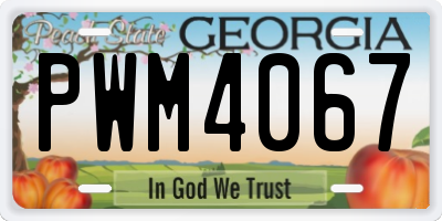 GA license plate PWM4067
