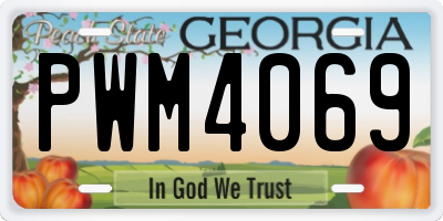 GA license plate PWM4069