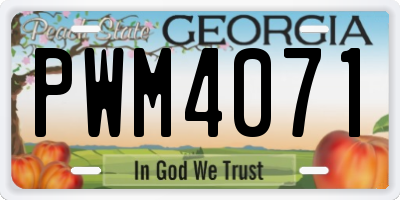 GA license plate PWM4071